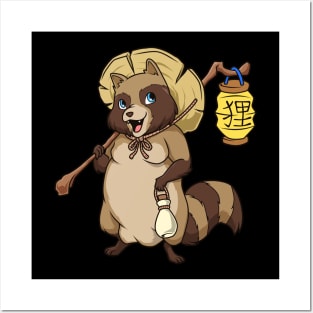 Japanese Yokai figure Tanuki Posters and Art